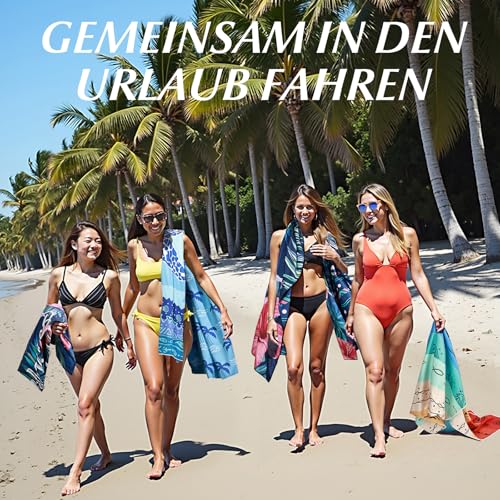 Strandhanddoek, Microvezel handdoek, Badhanddoek, 180 x 90 cm, Quick-Drying, Groot, Licht en dun, Draagbaar, Zandvrij (Dolfijn) 3