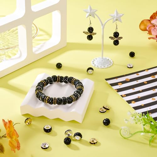 120 stuks klei-strass disco-kralen voor het maken van kristallen effenen disco bal kraal grootgat Europese Platte ronde kralen voor doe-het-zelf sieraden oorlogen ketting armband