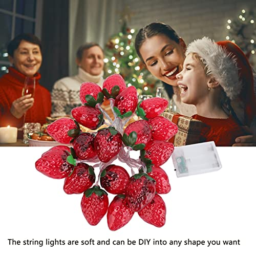 Strawberry Lamp String verlichting 9,8ft 20LEDs Fruit String verlichting Batterij Bediend voor Kerstmis partijen, #611, modern 3