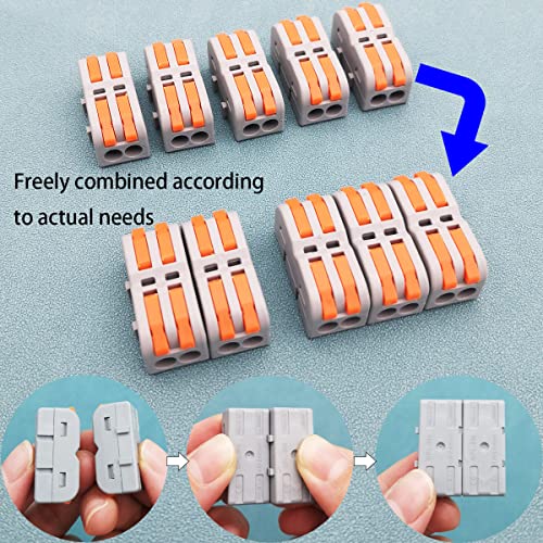 Compacte Wire Connectors, Wire Connectors, SPL-2M Cable Connector Terminal Blocks, Gratis Combinatie Spring Connector (14 PCS) 4