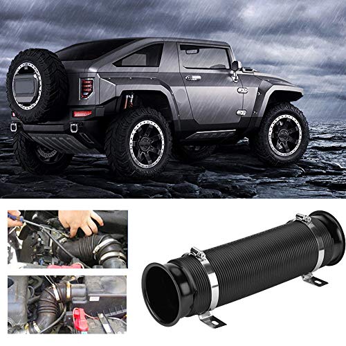 Flexibele Inlaat 3 Koude Luchtstroom Inlaat Pijp Filter Systeem Uitlaat Inlaat Aluminium slang Universele Verstelbare Tube Channel Kit voor Auto Auto Turbo Uitbreidbaar Tot 39,4 Inc 4