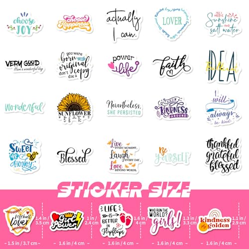 Pack of 50 Stickers Sayings Waterproof Inspiration Sticker Set Mooie Aantrekkelijke Motivatie Stickers Mental Health Stickers Positieve Stickers Zegt voor Scrapbooking Waterflessen