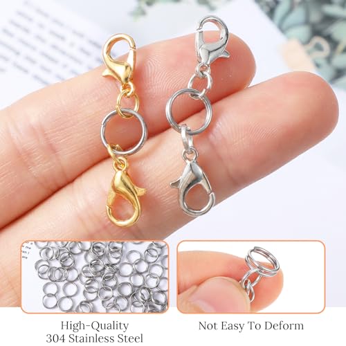 Pakket van 100 kleine sleutelhangers, dubbele lus roestvrij staal Split ringen Mini Sleutelhanger, metalen ring connector voor sieraden, oorbellen, ketting, armbanden en ambachten (8mm) 4