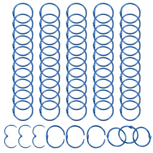 1 inch Loose Leaf Binder Rings, 50Stuks Binder Ring boek ringen metalen sleutelhangers voor Paper Index kaart Flash kaart boek DIY Scrapbook Notebook foto Album Office, blauw