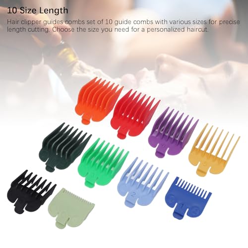 Clipper Guard Combs Hair Clipper Protectors Hair Trimmer Guards Trimmer Guard Combs 10 maten Hair Clipper Combs Gidsen Professional Kleurrijke nummer gecodeerd 4