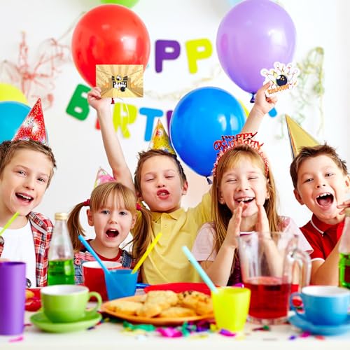 12 stuks uitnodigingskaarten, kinder bowlingset, feestuitnodigingen voor kinderen, bowling uitnodigingskaarten met enveloppen, 16,2 x 11,5 cm, uitnodiging voor kinderen 4