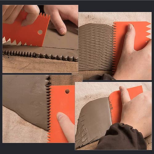 6Pcs Plastic Clay Scraper Handvat gesneden klei Sculptuur DIY gereedschap Pottery Clay Scraper Keramische gekartelde gereedschappen 3