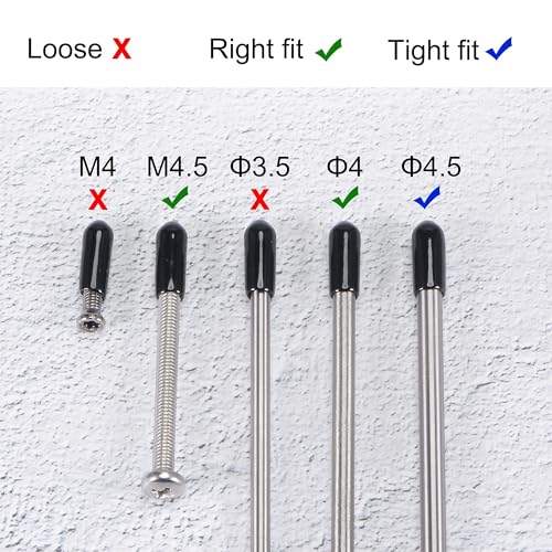 50 st Rubberen einddeksels, 14mm ID rond Flexibele Schroefeindkappen Draadbeschermers, Rode Vinyl Bolthoesjes, Rubberen hoezen voor Schroeven, Buizen, Kabels, Draad, Etc 5