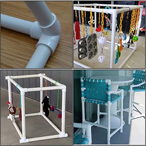 10PCS PVC Fitting Connector, 5 Way Side Uitlaat Tees PVC Fitting Elbow Connector met zwart en wit Verkrijgbaar voor Greenshed Pipe Fittings Tent Connection(White) 5