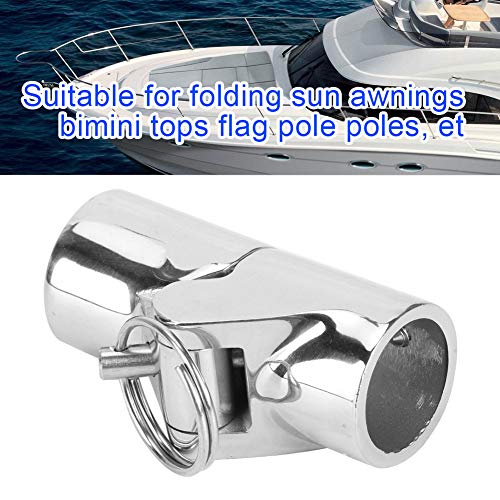 Marine Vouw Swivel Koppelen Tube Pipe Connector, Silver Roestvrij stalen boot pijp Connector voor het vouwen van zon Canopies Vlag Pool(25mm) 5