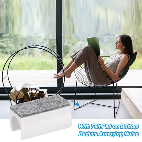 19mm rechthoek Stoel Beenhoes met vilten pad, 24st Schuif glad, Geen krabben, Geen lawaai Meubels Benen, Hardhout Beschermers Tips, Vloer glides Tube Caps voor Office Home, Wit 4