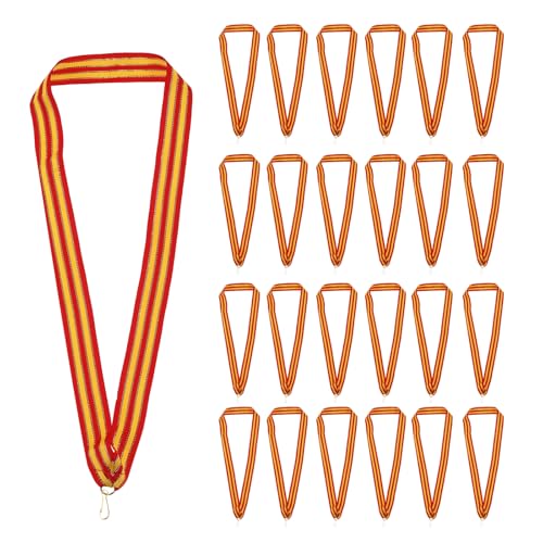 Award Neck Ribbons met Click Clips, 66 stuks Polyester Medal Lanyards Blank Award Ribbon voor de wedstrijd Performance Sport Party Gold