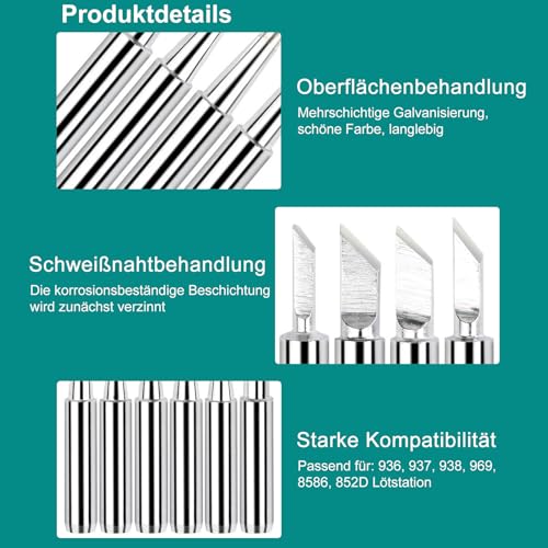 10Scs/Set loodvrije koper Soldeerijzer Tips 900M-T voor het Solderen van Rework Station Tool (10st Soldeerijzer Tip + Soldeer Station Handle) 3