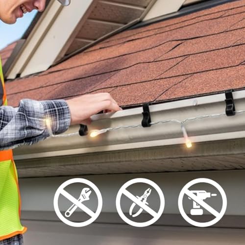 Verpakking van 50 lichtstaven, licht gordijnclips, haakhaakjes, goothaken 5