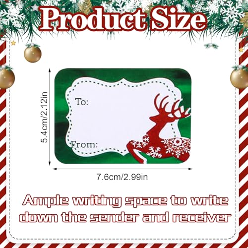 96Pcs Kerst Tags, Kerstmis Stickers Labels Kerstmis naar Van Kerstmis Sticker Naam Tags Schrijf op labels Kerstmis Tags Sticker Holiday Present Labels 5