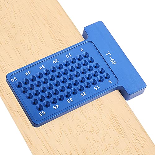 T-Type Kraspen, Aluminium 6061 Houtbewerking T Type Kraspen Aluminium Hole Gauge Carpenter Markering Tool(Blauw) 3