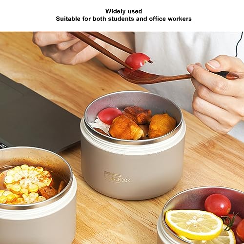 Thermische Bento Box, Multifunctionele warmtebehoud 304 Roestvrij staal Geïsoleerde Lunch Container Eenvoudig schoon voor buiten eten (4 PCS) Keukenopslag 4