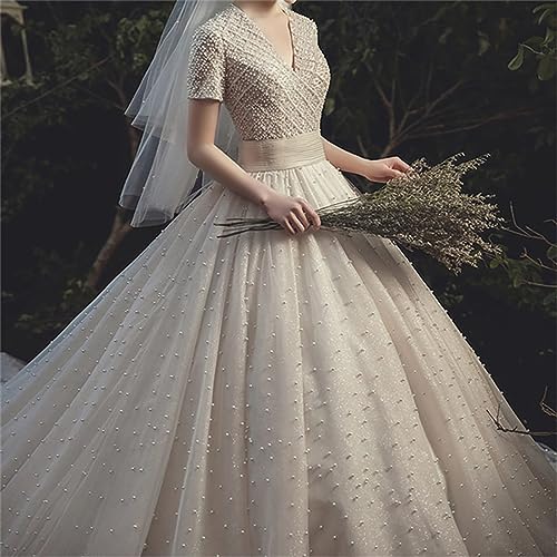 100cm x 160cm, Witte Tule Stof voor Kleding en Decoratie, Parel Mash Stoffen voor Naaien, Verkocht aan de Metre, Transparante Bruiloft Stof, Tule Decoratie Stof met Parels, voor DIY verjaardag 3