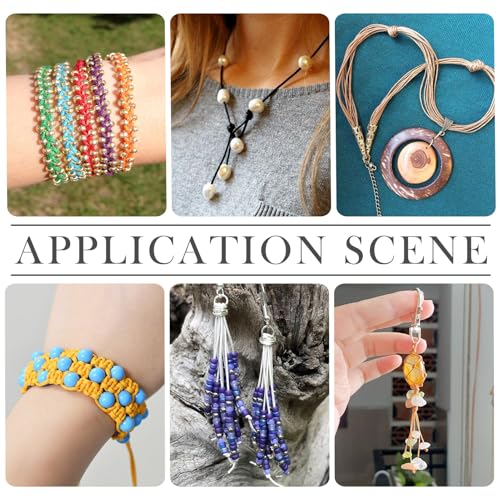 6 Rolls Waxed Cotton Cords 6 Kleuren 1mm Ronde Macrame Craft Cord Waxed Jewelry Cords met Plastic Spool voor DIY armband ketting ambachten sieraden maken, Rood 3