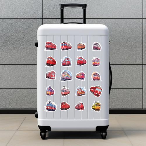 Red Locomotive Sticker Set Stickers voor jongeren Volwassenen 50 stuks Red Train Waterproof Vinyl Stickers Automotor Fiets Skateboard Snowboard Bagage Laptop Kofferhelm 4