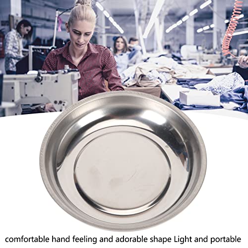 Magnetische Pin Dish, Roestvrij staal Sterke Magneet, Draagbare Stabiele magnetische naaldhouder voor naaien Naaldwerk DIY projecten (Ronde (4.3x1.2in)) 5