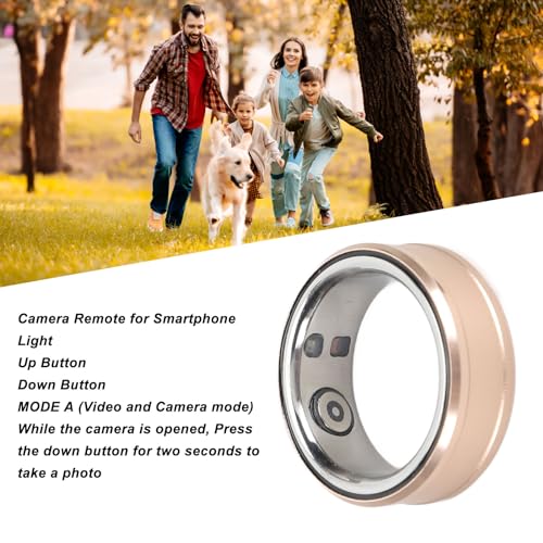 Smart Health Ring, Smart Ring Health Tracker BT 5.1 NFC Slaaplichaam Temperatuurbewaking Pedometer IP68, Slaapkwaliteit Tracker voor verjaardagsgeschenken (GOLD) 5