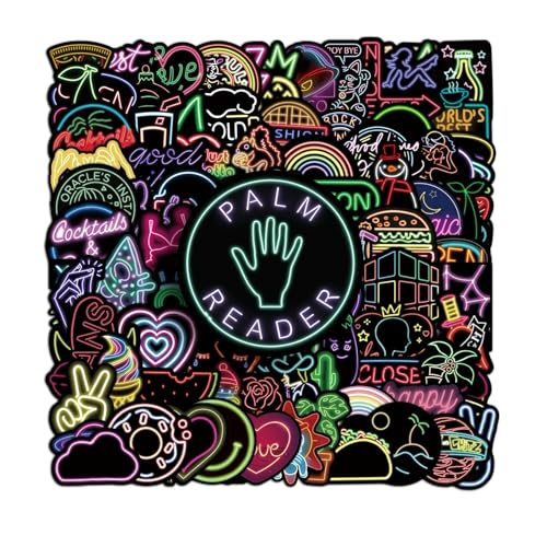 100 stuks Neon Stickers voor tieners Volwassenen Cool Waterdichte Vinyl Stickers Set Auto Motorfiets Fiets Skateboard Snowboard Bagage Laptop Koffer Helm Motorfiets Computer