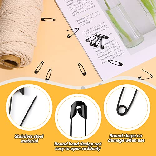 150 st Veiligheidsspelden, 19mm Mini Veiligheidsspelden voor kledingveiligheid Pinmetaal voor kleding Naaien Naaldwerk Sieraden maken (zwart) 3