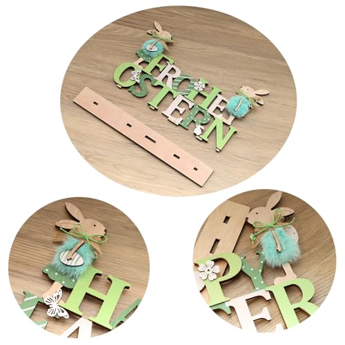 Houten Paasdecoratie Stand Pasen Konijn Houten Decoratie Pasen Decoratie Houten Konijn Decoratie Pasen Decoratie (Happy Pasen) 4