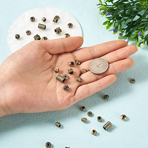 48 st. Tibetaanse stijl Kralen Spacers Antiek brons metaal messing platte ronde kubus column kralen voor vintage armband oorbellen Charms kralen sieraden maken