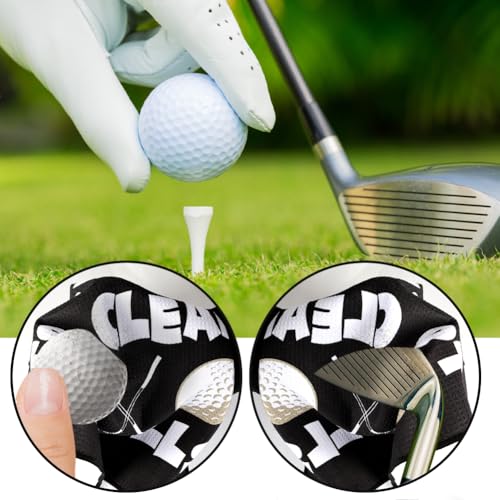 Golf Handdoek, Grappige Golf Cadeaus voor Mannen, Draagbare Golf Handdoeken met Clip, Gepersonaliseerde Golf Handdoek voor Mannen, Vriend, Man, Vader, Golf Fan, Golf Fan 4
