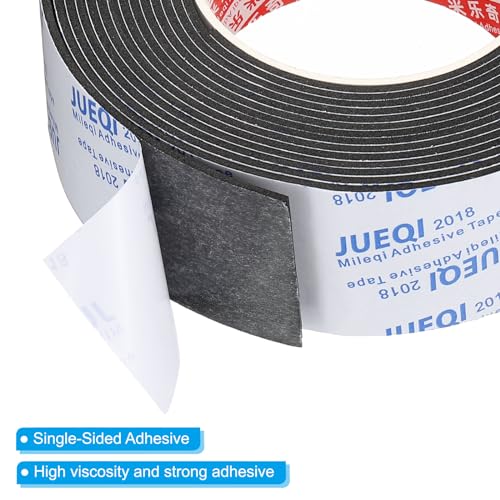 Schuimverzegelingsband, 5 m, 45 mm breed en 2 mm dik, enkelzijdig voor het verzegelen van meubels Deuren, voor raam- en buisisolatie, zwart 4