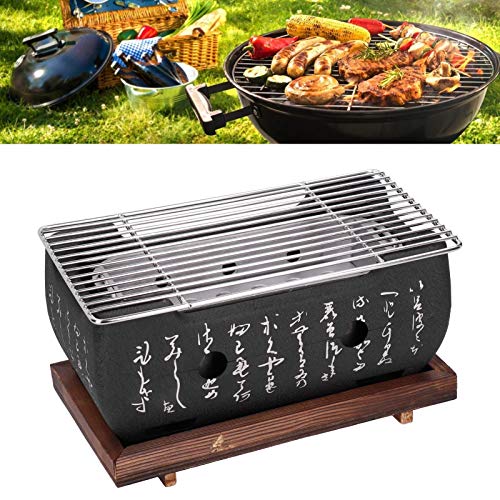 Japanse stijl BBQ Grill, Portable Food Charcoal Stove BBQ Plate Huishoud Barbecue Gereedschap voor Camping Strand Picnic 3