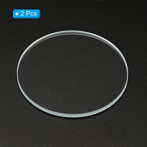 1,65x0,08 Dia zaklamp glazen lens, 2 stuks gepolijste randglas lenzen voor LED-lichtbron lens handheld zaklamp vervanging, transparant 3