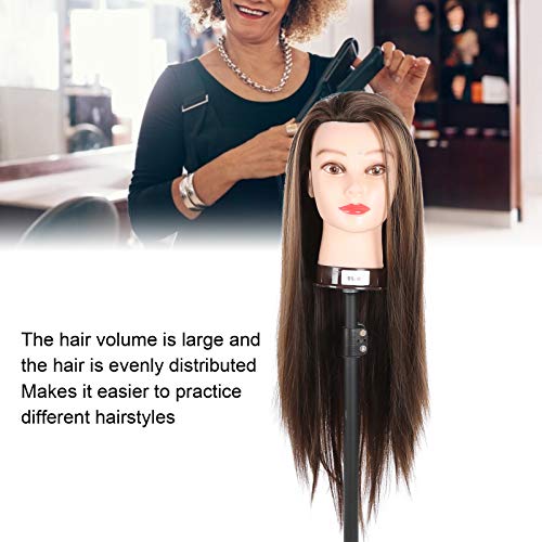 Mannequin Hoofd Menselijk Haar, Haarstyling Trainingskop, voor Haarstyling en Vlees 65 Cm voor Schoonheidsopleiding en Salonggebruik 5