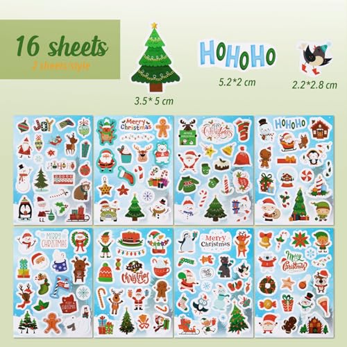284st Kerst Stickers Decoreren Kerstmis Zelfklevende Papieren Stickers voor Envelop Cards maken ambachtelijke Scrapbook Party Bag Stocking Fillers