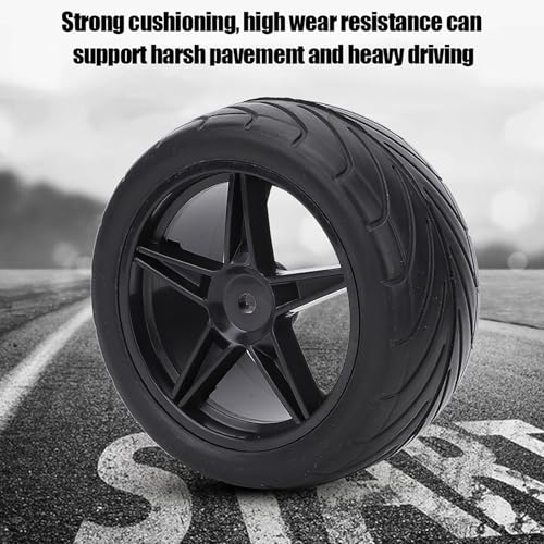 4Pcs 1/10 RC Car Wide Banden, 85mm/3.35in Universele Band Strong Grip RC Accessory Modification Part Replacement, Easy Installation (BLACK) 4