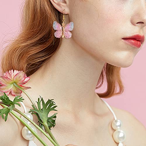 Vlinders Charms Hangers Hars vlinders Dangle Charms Kralen Vlinder Platte Terug Ornamenten voor oorbellen sieraden ambachtelijk maken, Hars, Hars, Hars, hars 5