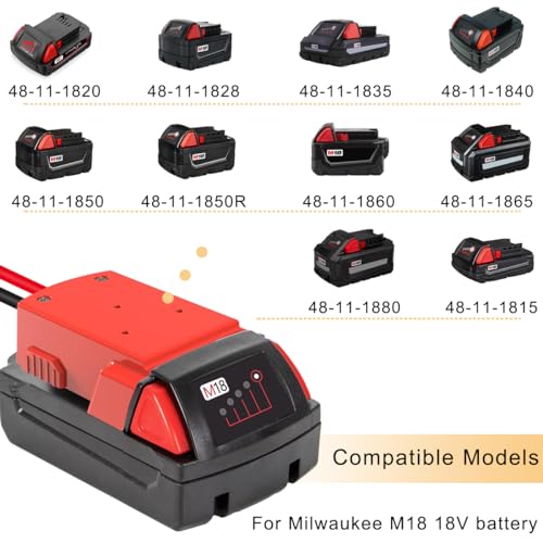 Batterijadapter voor Milwaukee M18 18V Lithium Batterij, Power Wheel Adapter, Power Adapter, Converter voor DIY werklicht, Ride On Truck RC Speelgoed, Robotics, met
