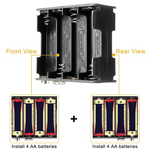 8 AA Batterijhouder 12V 8x1,5V Thicker Batterij Box 8 Slots Plastic Doos met T Type Batterij Klik Connector Kit, Batterij Box voor LED Light RC Car, 5 stuks 3
