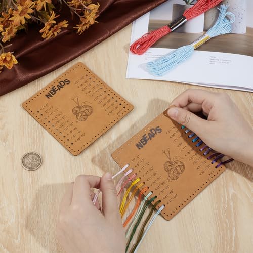 2 stuks temperatuurdekens, kleurkaarten, 10,7 x 10,7 cm, temperatuurplafondplanner, grote wikkelplannen van hout, wollen scherm, organisator, kaart voor projecten met bloemen, handgemaakt 3