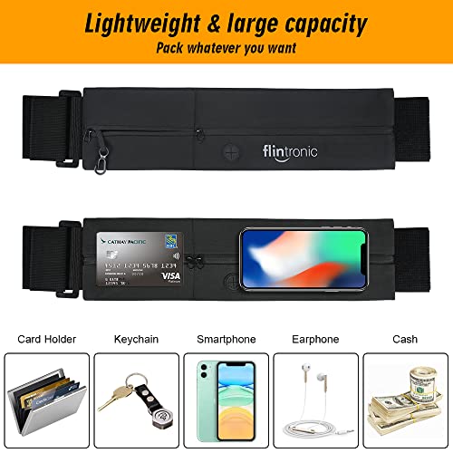 Running Belt, Fitness Belt met verstelbare elastische band, 2 onafhankelijke zakken en oortelefoon gat, Sweatproof Tas 3