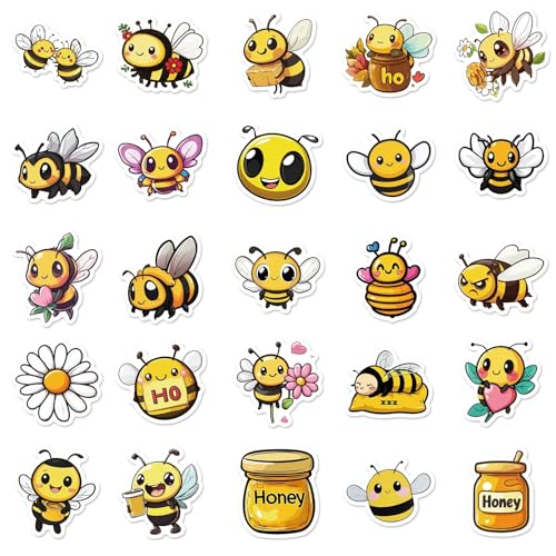 Verpakking van 50 Animal Bees Vinyl Sticker Set, Auto, Motorfiets, Fiets, Skateboard, Snowboard, Bagage, Laptop, Koffer, Helm, Motorfiets, Computer