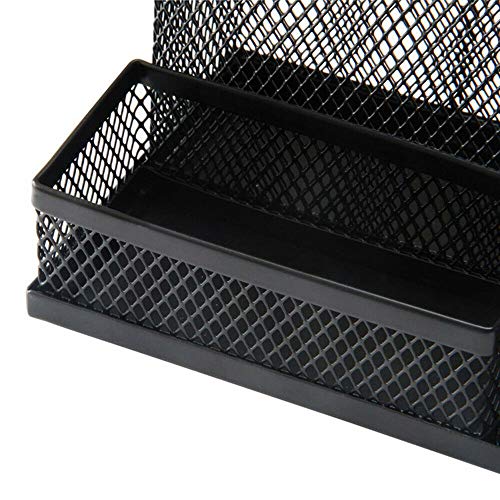 Zwarte Mesh Pen en Pothouder, 1PC Multifunctionele Bureau Organisators Stijlvolle en handige Accessoires Pen Pot Opslag van Pen,Notebook,Mobiele telefoon 3