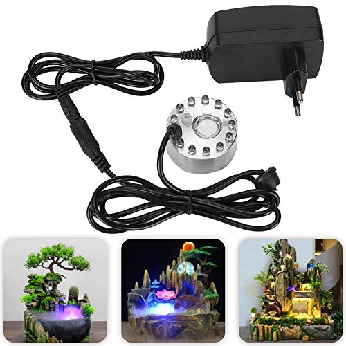 Mini waterfontein mist machine, ornamental mist mist atomizer met 12 LED-verlichting voor landschap decoratie (EU-plug 100-240V) 5