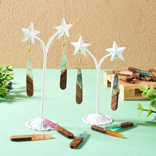 Hars Houten Charms Hangers Geometrie Charms Vintage Hars Houten Pieces Verklaring voor Boheemse Dangle oorbellen ketting sieraden maken