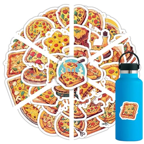Pizza Stickers voor tieners en volwassenen, 50 stuks, Vinyl Sticker Set, Auto, Motorfiets, Fiets, Skateboard, Snowboard, Bagage, Laptop, Koffer, Helm, Motorfiets, Computer 4
