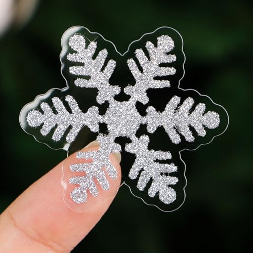 225 stuks Silver Snowflake Stickers Zelfklevende Star Sticker Kerst Transparant Ideale labels voor kaarten maken Scrapbook Holiday Envelope Seal 3