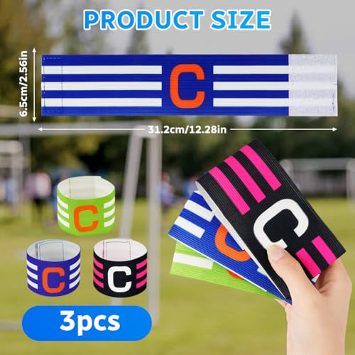 Voetbal Captain's Armbanden, geel + blauw + zwart