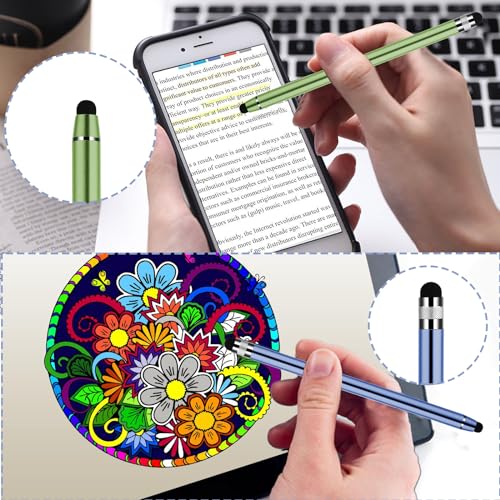Set van 5 Double Touch Screen Stylus Pennen, Hoge gevoeligheid Siliconen Stylus Tekenen Stylus Pennen Compatibel voor Smartphones en Tablets Alle Universal Touch Screen Devices 5